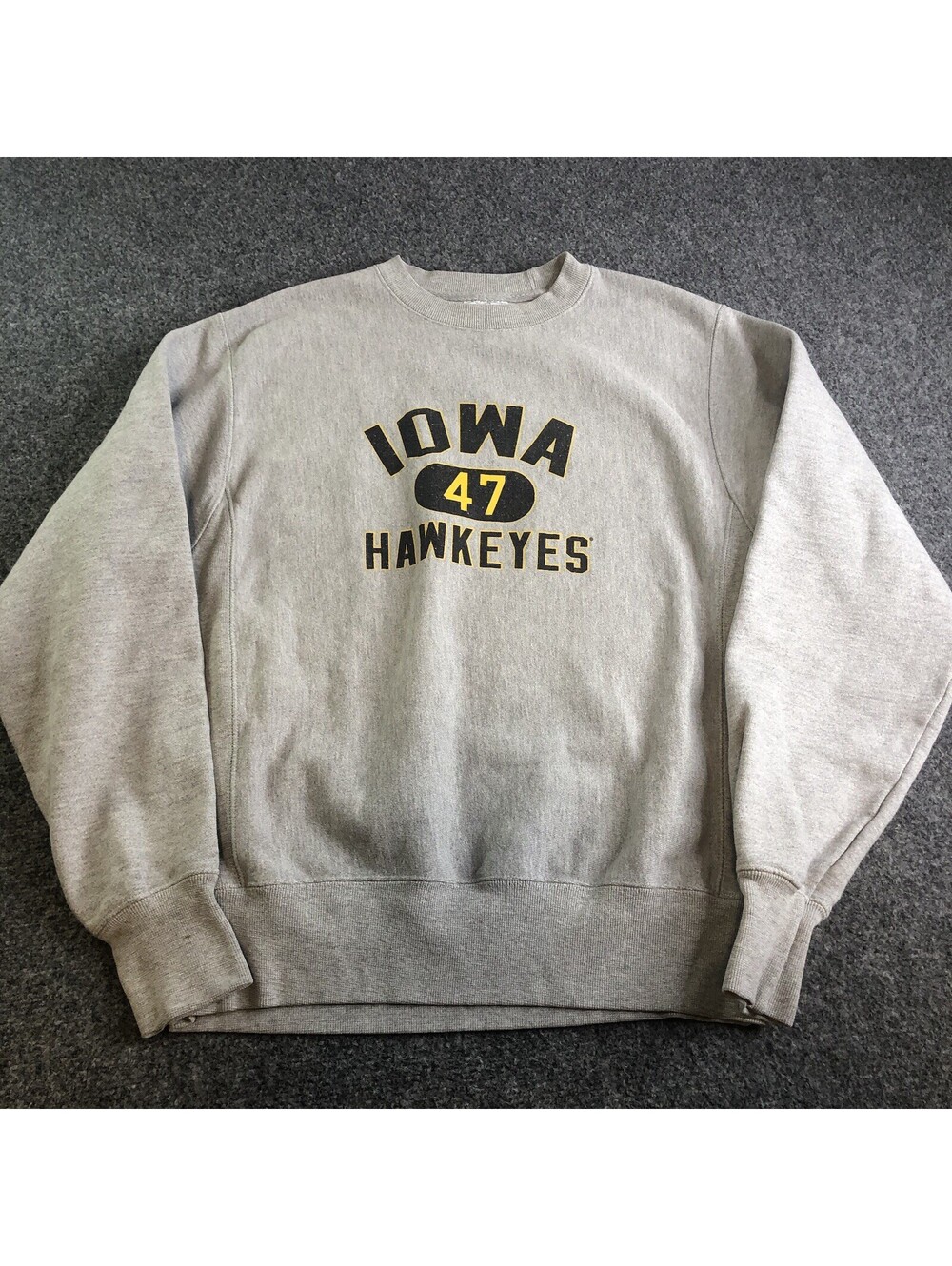 Vintage Champion Reverse Weave Iowa Hawkeyes Sweatshirt Small Gray 90s Y2K
